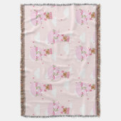 Cute Capybara Hot Air Balloon スローブランケット (正面縦)