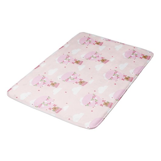 Cute Capybara Hot Air Balloon バスマット (アングル)