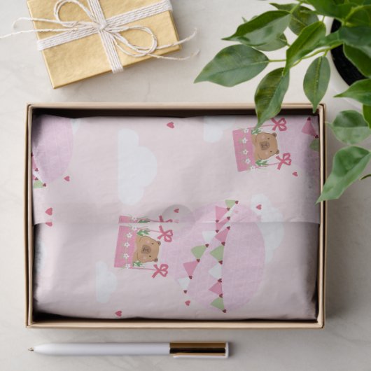 Cute Capybara Hot Air Balloon 薄葉紙 (ギフト)