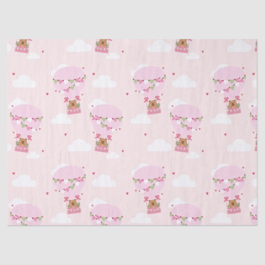 Cute Capybara Hot Air Balloon 薄葉紙 (正面)