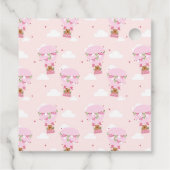 Cute Capybara Hot Air Balloon Pink Birthday Party フェイバータグ (裏面)