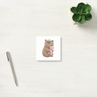 Cute Capybara Hugging Teddy Bear Post-it Notes ポストイット