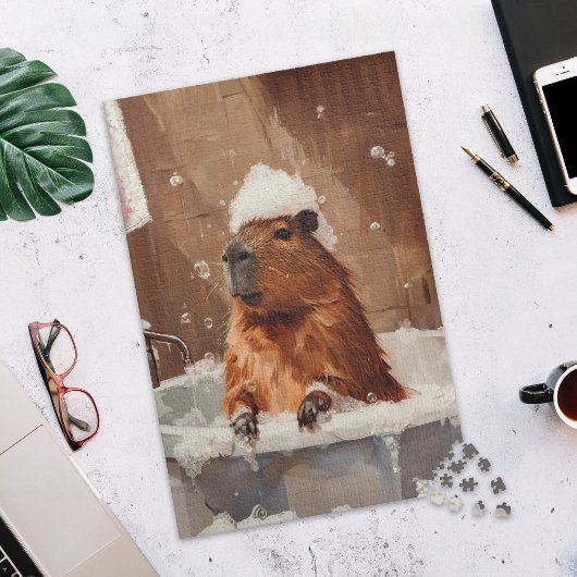 Cute Capybara in Bubble Bath Jigsaw Puzzle ジグソーパズル