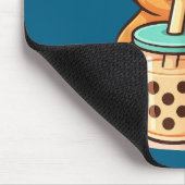Cute Capybara Kawaii Anime Drinking Bubble Tea Lov マウスパッド (コーナー)