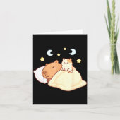 Cute Capybara Kawaii Sleep Pajamas Sleepybara Cat  カード (正面)