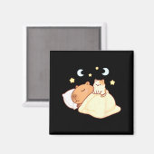 Cute Capybara Kawaii Sleep Pajamas Sleepybara Cat  マグネット (正面/裏面)