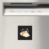 Cute Capybara Kawaii Sleep Pajamas Sleepybara Cat  マグネット (インサイチュ (食洗機))