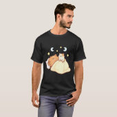 Cute Capybara Kawaii Sleep Pajamas Sleepybara Cat  Tシャツ (正面フル)