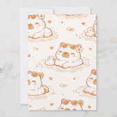 Cute Capybara Kids Birthday Party Invitation 招待状 (裏面)