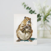 Cute Capybara Love Gesture ポストカード (スタンド正面)