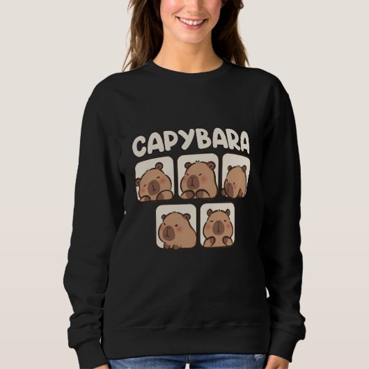 Cute Capybara Lover Women Girls Kids Kawaii Amine スウェットシャツ (正面)