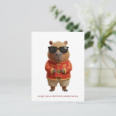 Cute Capybara Lunar New Year 2026 Custom Family  ポストカード (スタンド正面)