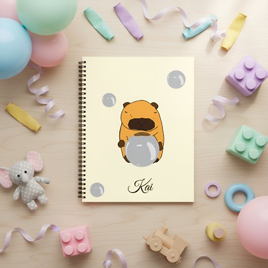 Cute Capybara Notebook – A Gentle Design for Kids ノートブック