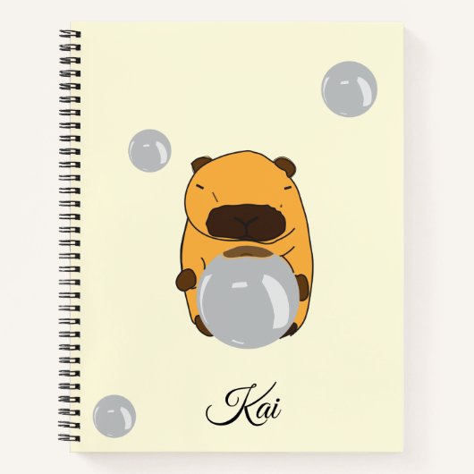 Cute Capybara Notebook – A Gentle Design for Kids ノートブック (正面)