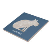 Cute Capybara Personalized Name タイル (側面)