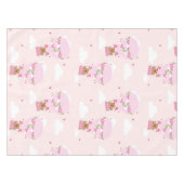 Cute Capybara Pink Hot Air Balloon  テーブルクロス (正面(横))