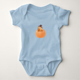 Cute Capybara Pumpkin Halloween T-Shirt ベビーボディスーツ