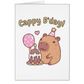Cute Capybara Rainbow Birthday Cake Cappy Bday (正面)