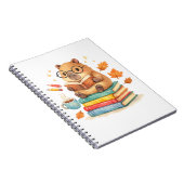 Cute Capybara Reading Books Watercolor ノートブック (右側)