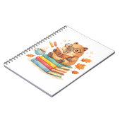 Cute Capybara Reading Books Watercolor ノートブック (左側)