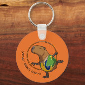 Cute Capybara Rhythmic Gymnastics Hoop Cartoon キーホルダー (裏面)