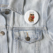 Cute Capybara Rose Bouquet Valentine Pin Button 缶バッジ (インサイチュ)