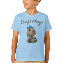 Cute  Capybara Sailor Kids Adventure T-Shirt