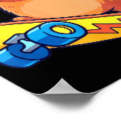 Cute Capybara Skateboarding Chill Animal Lover Art ポスター (角)