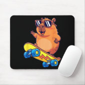 Cute Capybara Skateboarding Chill Animal Lover Art マウスパッド (マウス)