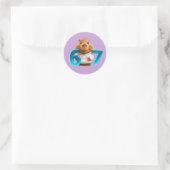 Cute Capybara Sticker 67 – Chill Capy in Lavender  ラウンドシール (バッグ)