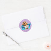 Cute Capybara Sticker 67 – Chill Capy in Lavender  ラウンドシール (封筒)