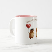Cute Capybara Valentine Couple Balloon Coffee Mug ツートーンマグカップ (正面左)