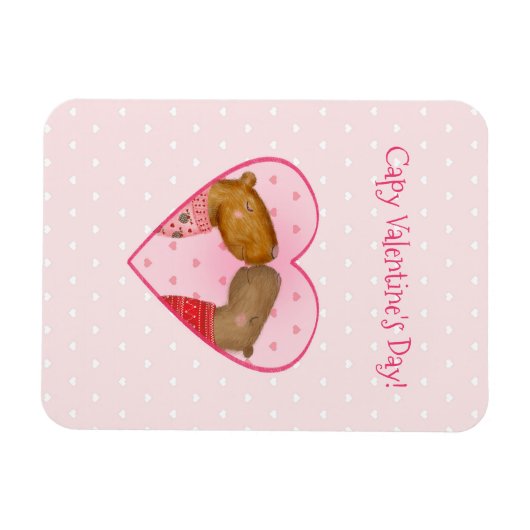 Cute capybara Valentine's Day magnet マグネット (横)