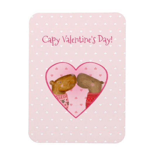 Cute capybara Valentine's Day magnet マグネット (縦)