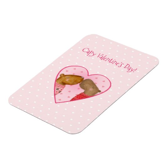 Cute capybara Valentine's Day magnet マグネット (左側)