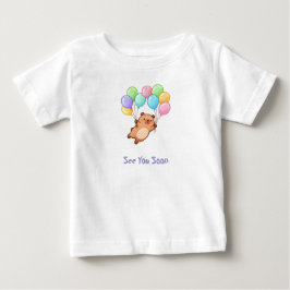 Cute Capybara with Balloons – See You Soon ベビーTシャツ