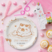 Cute Capybara With Sunglasses Kids Birthday Party ペーパープレート (パーティー)