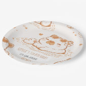 Cute Capybara With Sunglasses Kids Birthday Party ペーパープレート (アングル)