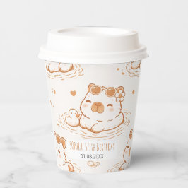 Cute Capybara With Sunglasses Kids Birthday Party 紙コップ