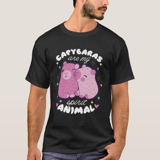 Cute Capybaras Are My Spirit Animal Capybara Tシャツ (正面)