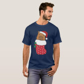 Cute Capybaras In Christmas Sock For Christmas boy Tシャツ (正面フル)
