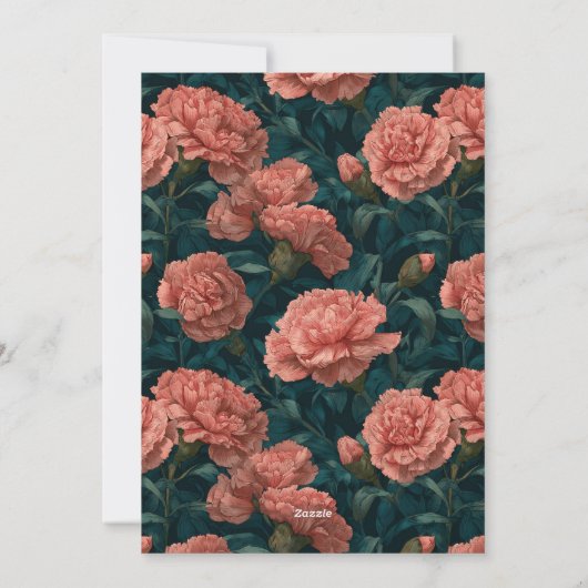 Cute Carnation Sparkle Boho Birthday 招待状 (裏面)