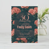 Cute Carnation Sparkle Boho Birthday 招待状 (スタンド正面)