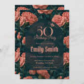 Cute Carnation Sparkle Boho Birthday 招待状 (正面/裏面)