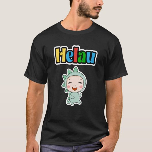 Cute Carnival Animal Meenz Helau Party Dinosaur Tシャツ (正面)