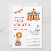 Cute Carnival Circus Baby Shower 招待状 (正面)
