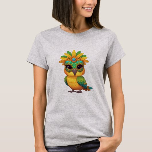 Cute Carnival Owl Women's T-Shirt  Brazil Tropical Tシャツ (正面)