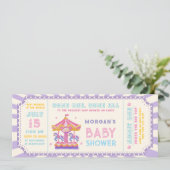 Cute Carousel Circus Ticket Carnival Baby shower  招待状 (スタンド正面)
