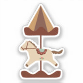 Cute Carousel Horse Cut Sticker シール (正面)