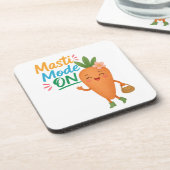 Cute Carrot Masti Mode ON Coasters Set Fun Cartoon コースター (左側)
